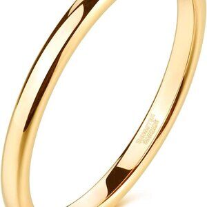 2mm 4mm 6mm 8mm Tungsten Wedding Band Ring for Men Women Silver/Rose Gold Plated
